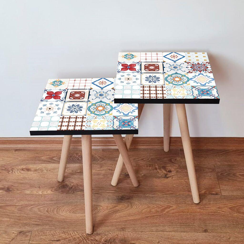 Hanah Home set stolića za kafu 2Shp356, 2 dijela, šareni