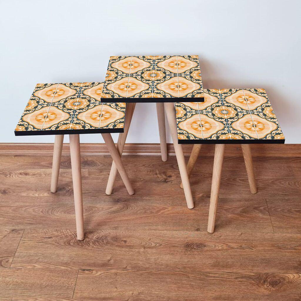 Hanah Home set stolića za kafu 3Shp53, 3 dijela, šareni