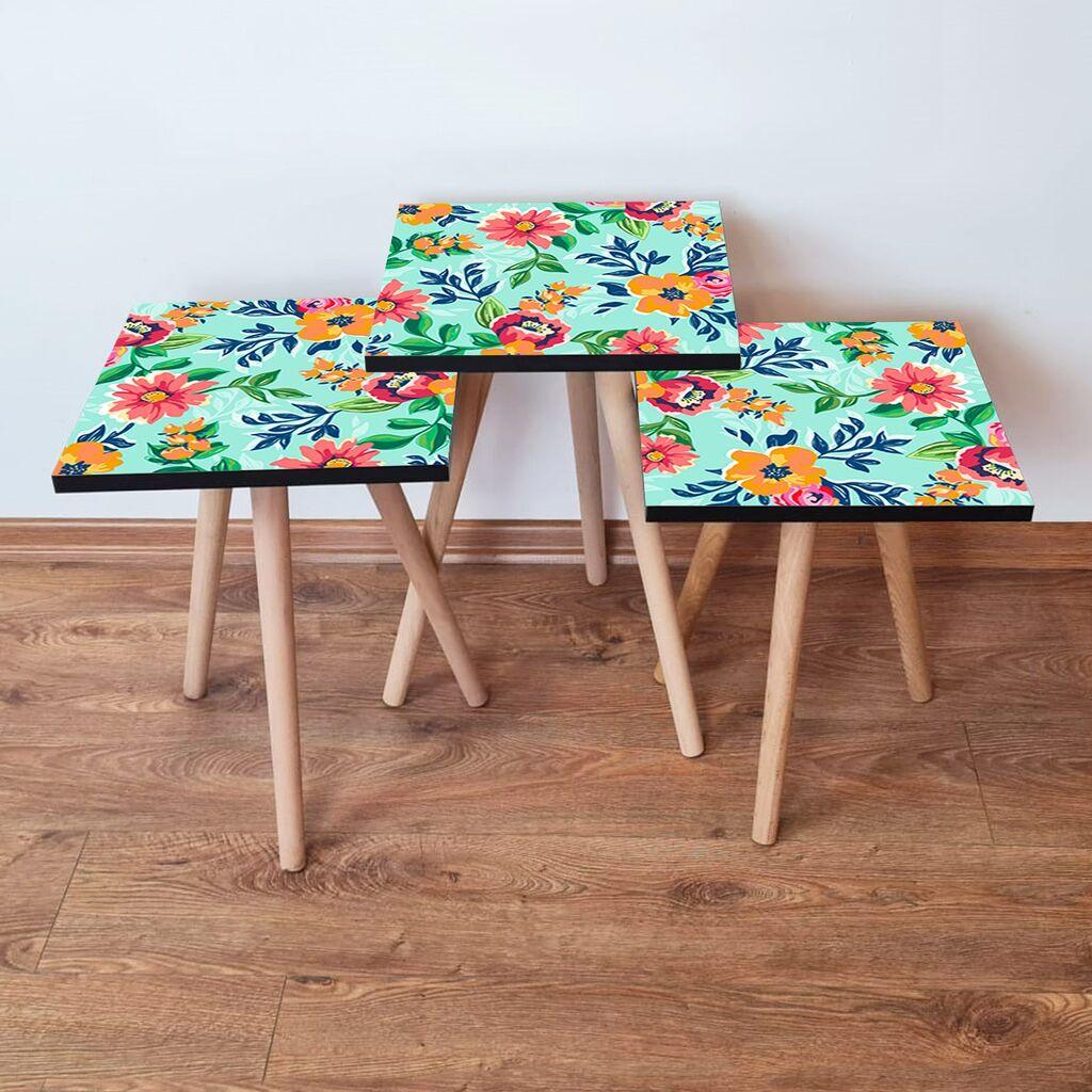 Hanah Home set stolića za kafu 3Shp196, 3 dijela, šareni