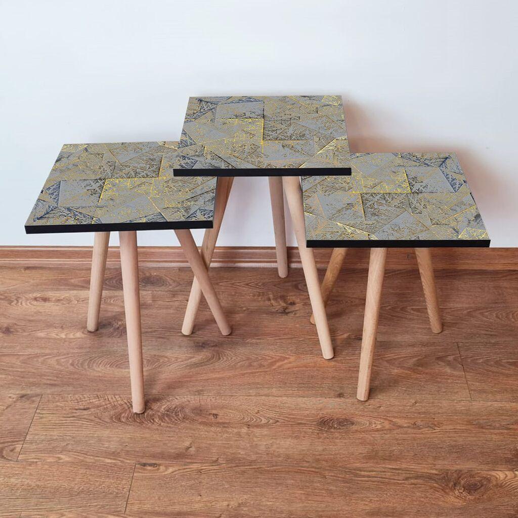 Hanah Home set stolića za kafu 3Shp225, 3 dijela, šareni