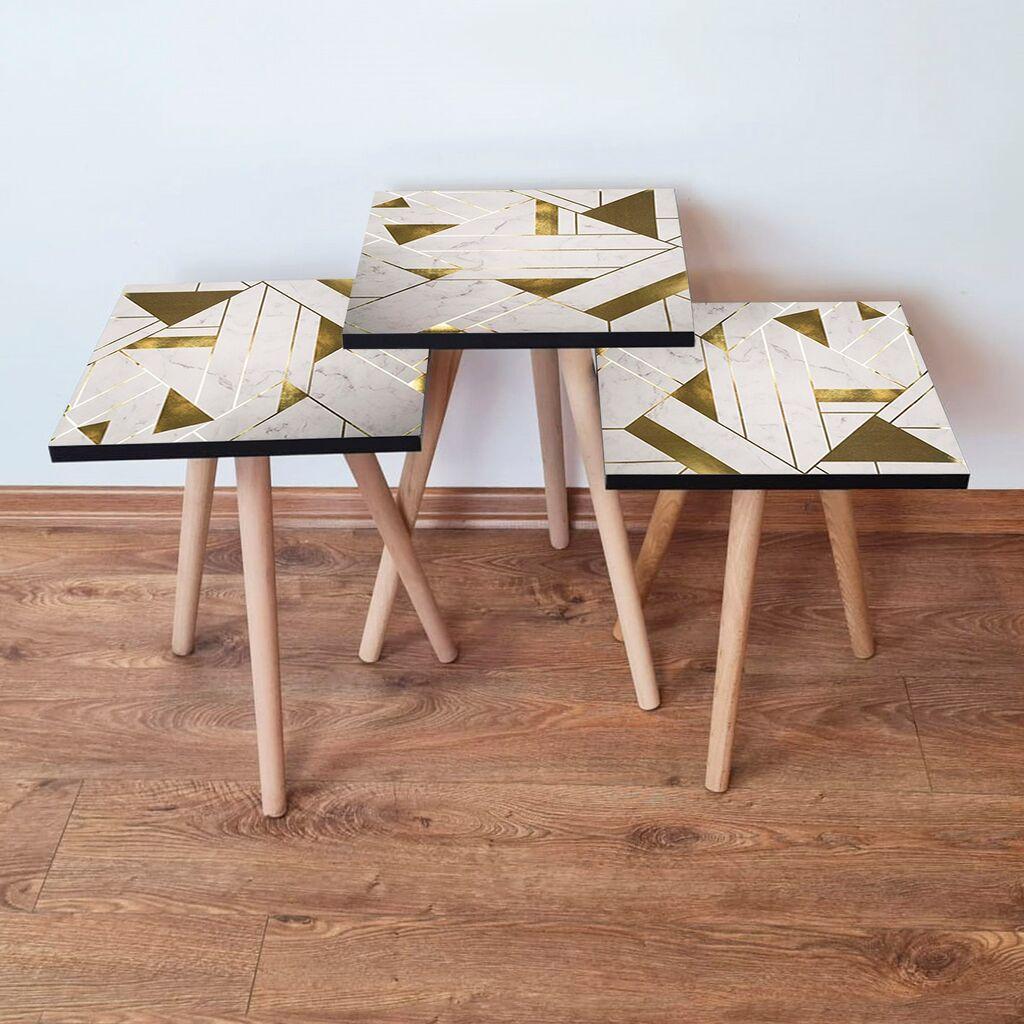 Hanah Home set stolića za kafu 3Shp231, 3 dijela, šareni