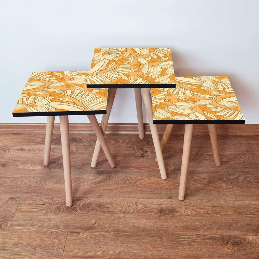 Hanah Home set stolića za kafu 3Shp204, 3 dijela, šareni