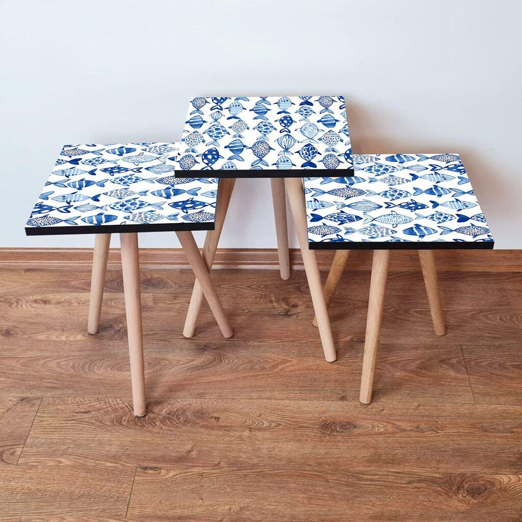 Hanah Home set stolića za kafu 3Shp277, 3 dijela, šareni