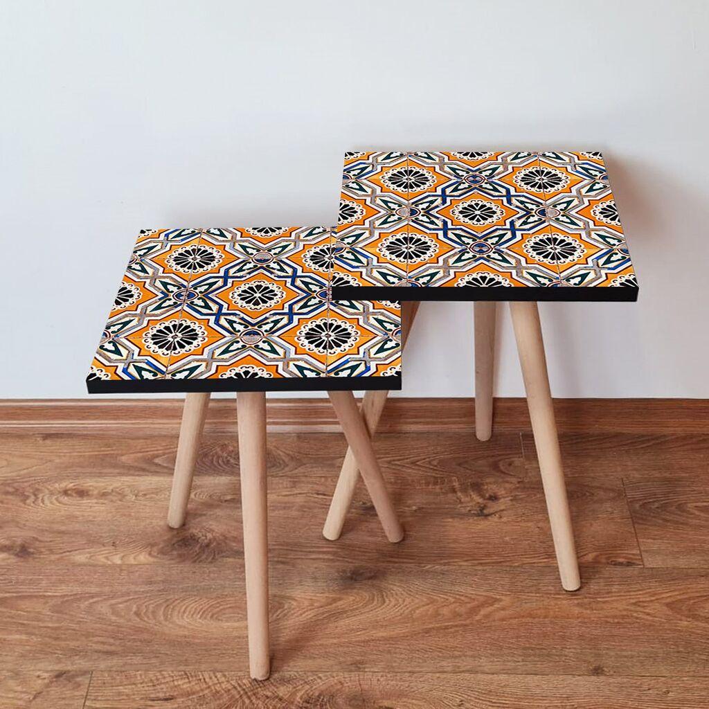 Hanah Home set stolića za kafu 2Shp471, 2 dijela, šareni