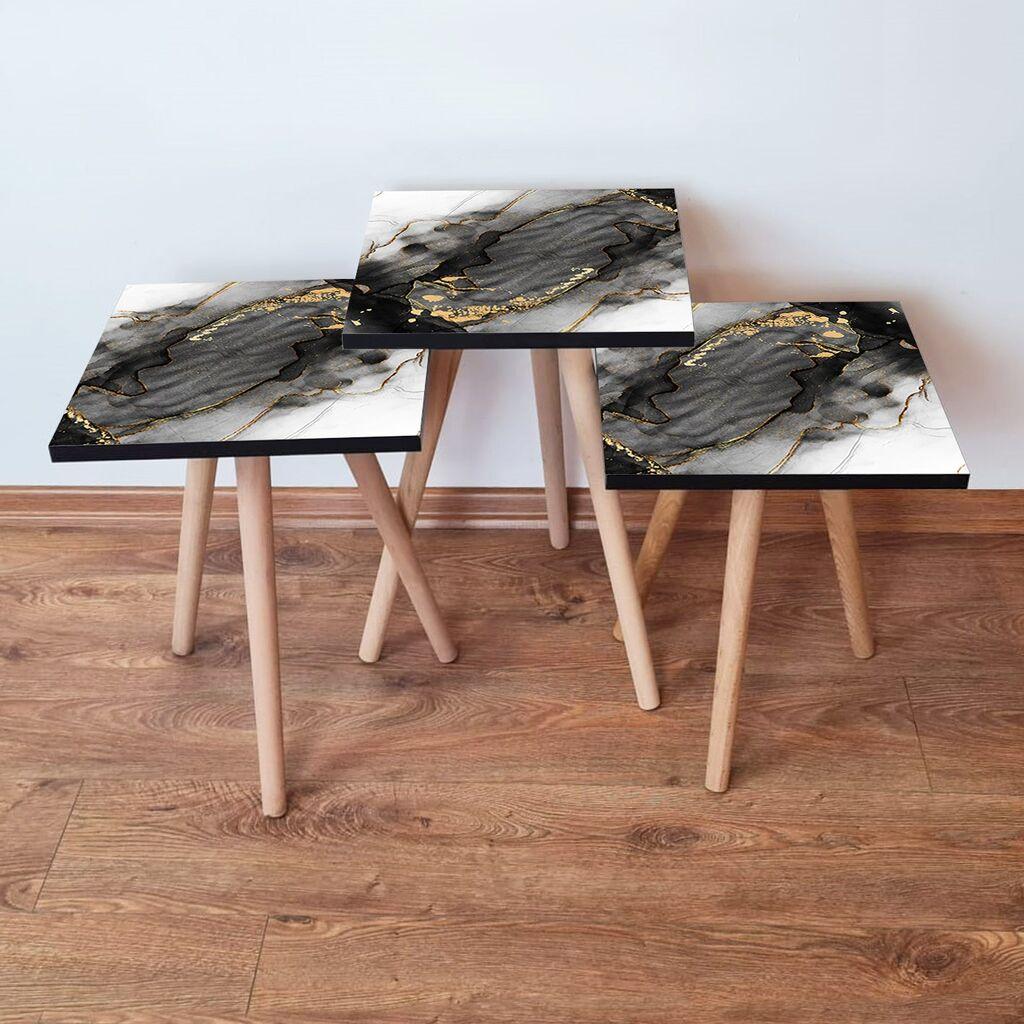 Hanah Home set stolića za kafu 3Shp391, 3 dijela, šareni