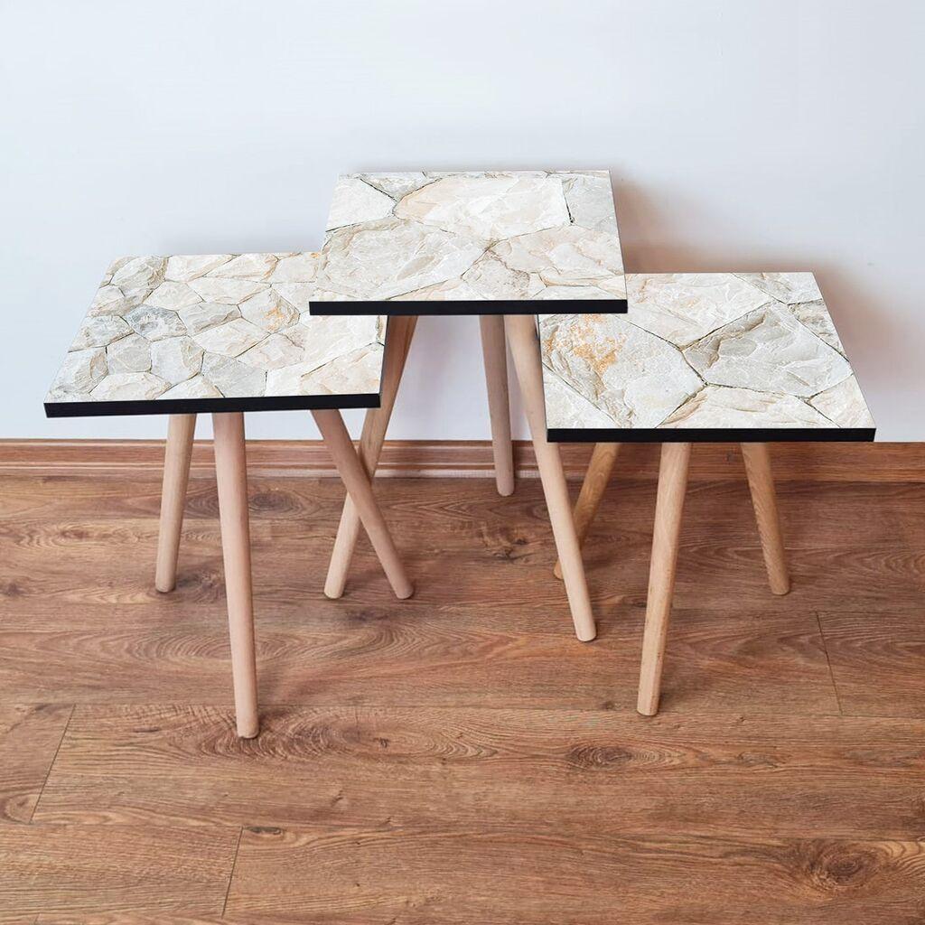 Hanah Home set stolića za kafu 3Shp390, 3 dijela, šareni