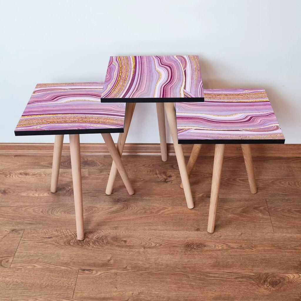 Hanah Home set stolića za kafu 3Shp88, 3 dijela, šareni