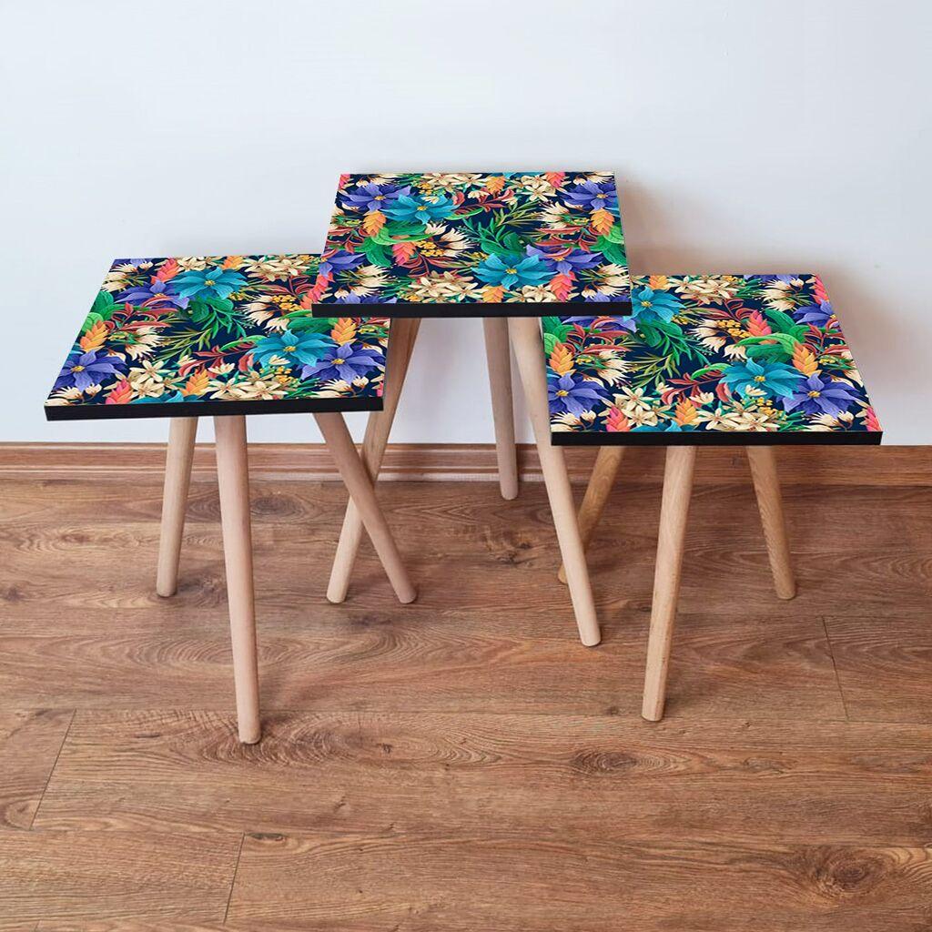 Hanah Home set stolića za kafu 3Shp214, 3 dijela, šareni