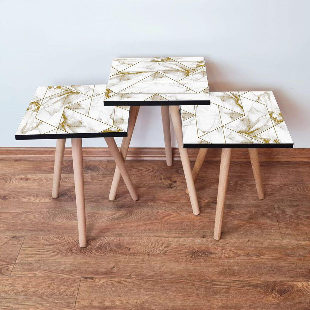 Hanah Home set stolića za kafu 3Shp228, 3 dijela, šareni