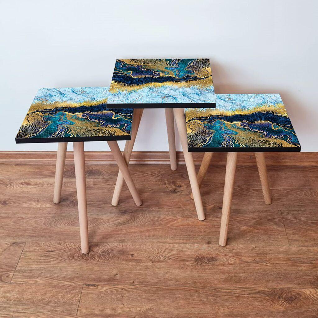 Hanah Home set stolića za kafu 3Shp90, 3 dijela, šareni