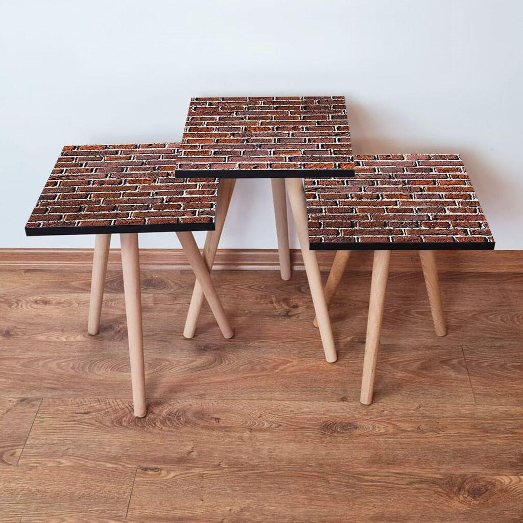 Hanah Home set stolića za kafu 3Shp372, 3 dijela, šareni