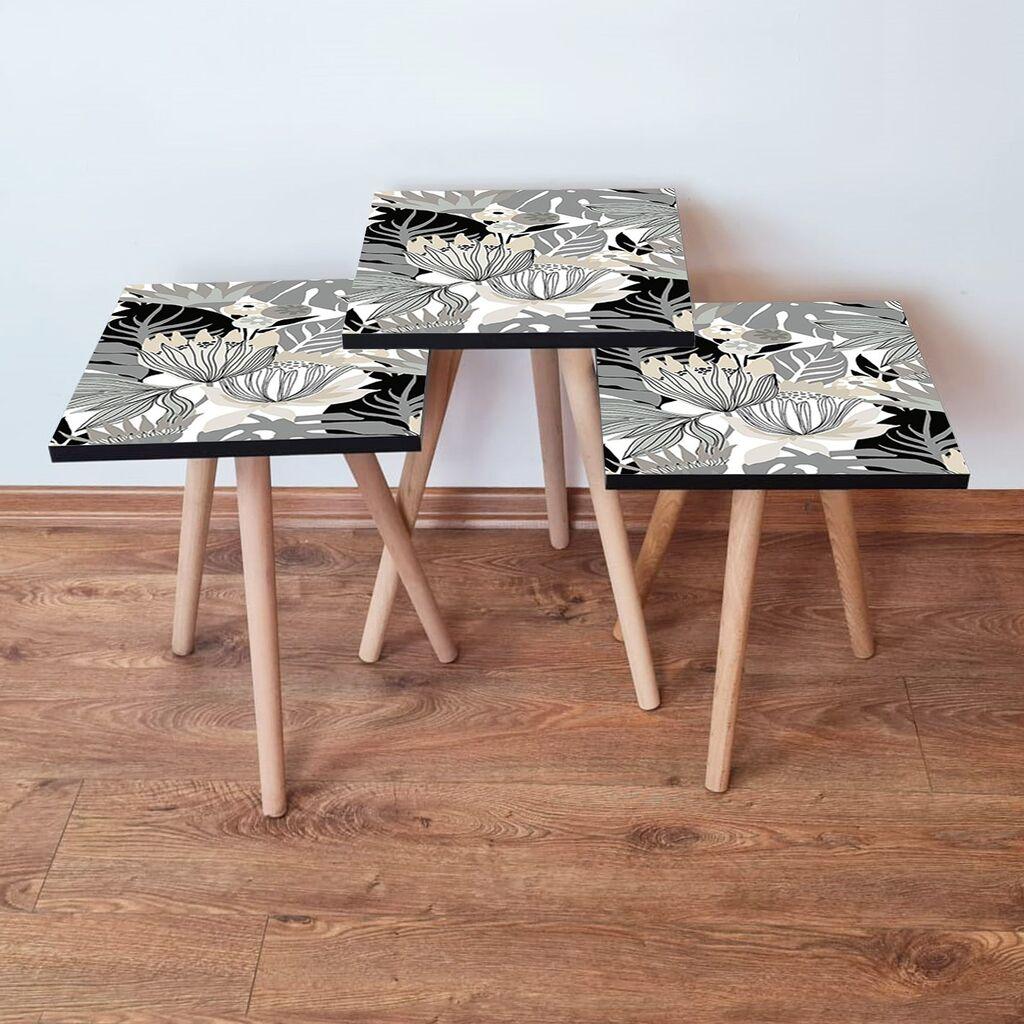 Hanah Home set stolića za kafu 3Shp213, 3 dijela, šareni