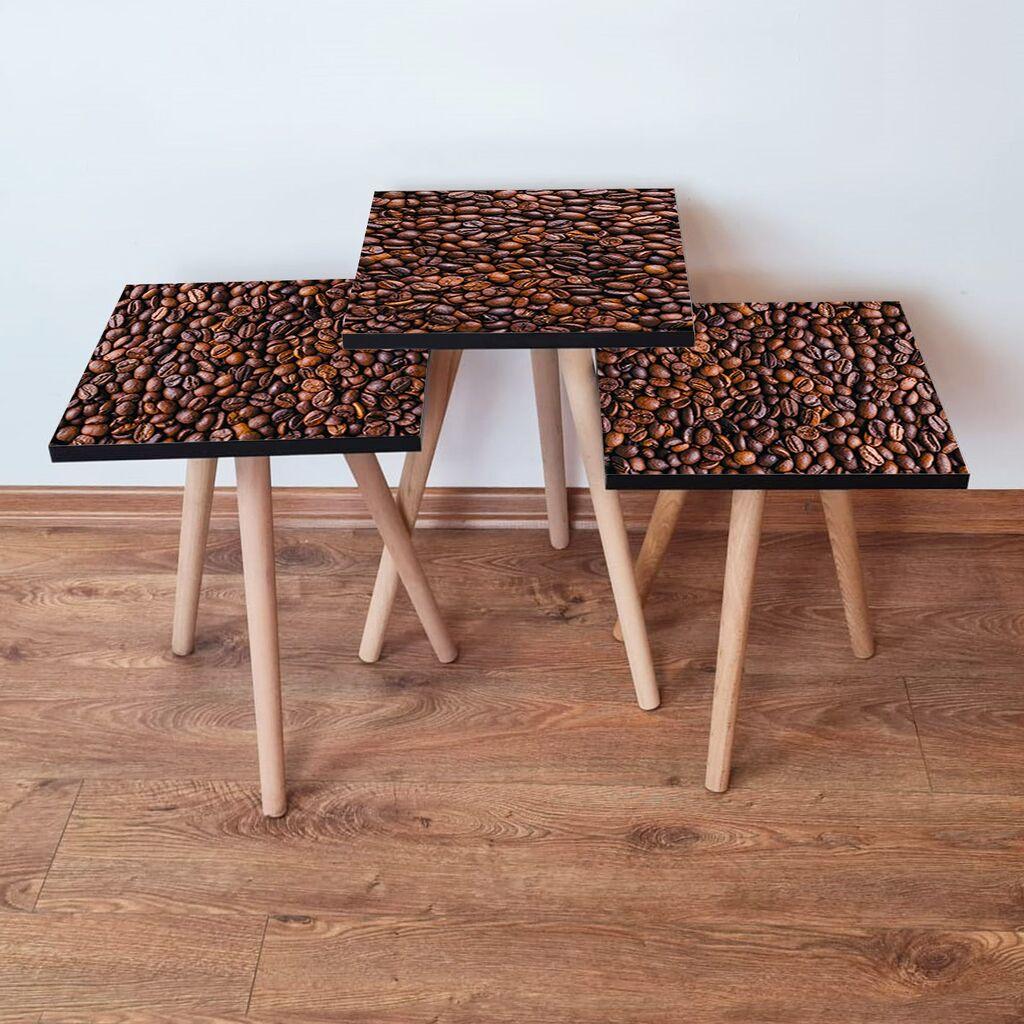Hanah Home set stolića za kafu 3Shp226, 3 dijela, šareni