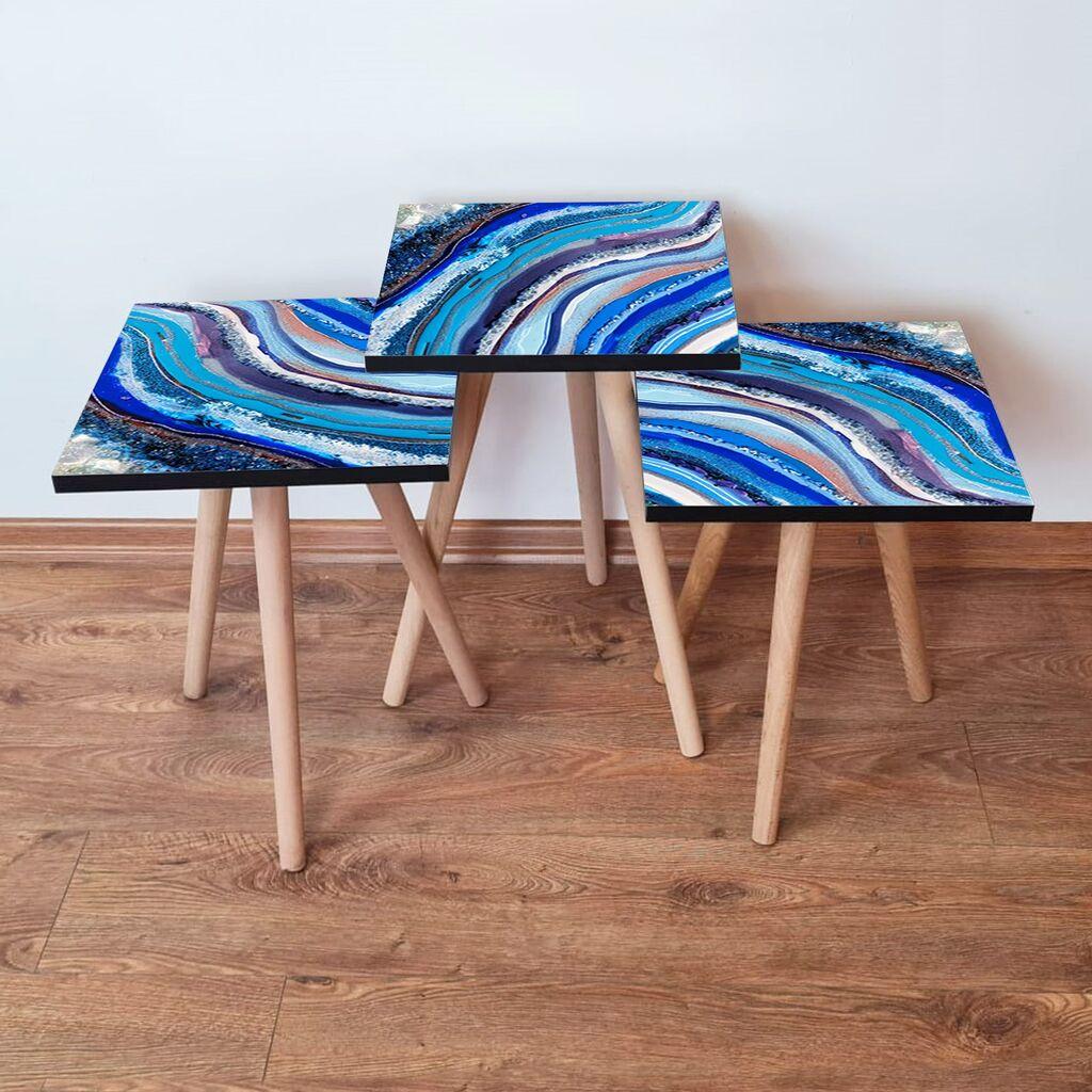 Hanah Home set stolića za kafu 3Shp289, 3 dijela, šareni