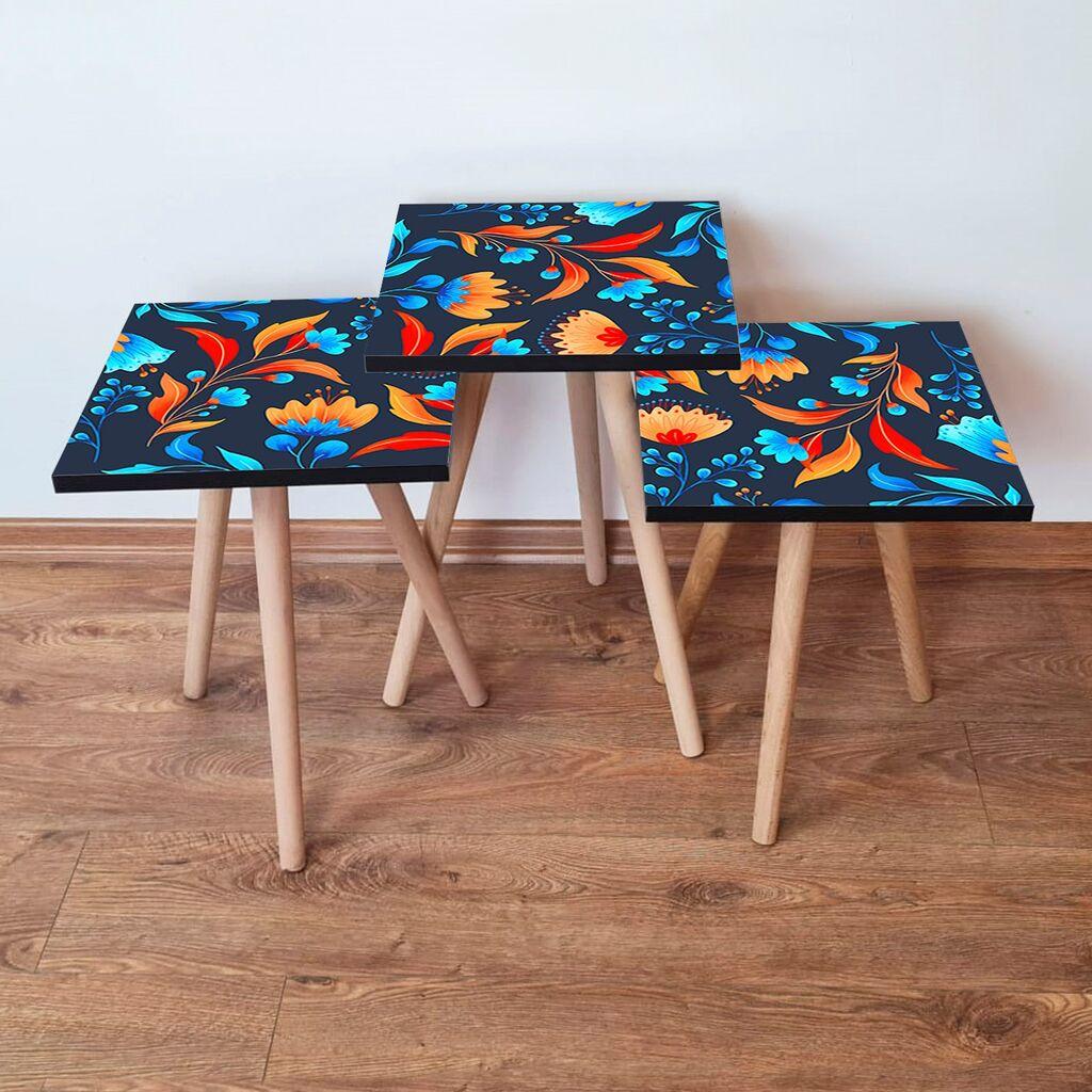 Hanah Home set stolića za kafu 3Shp166, 3 dijela, šareni