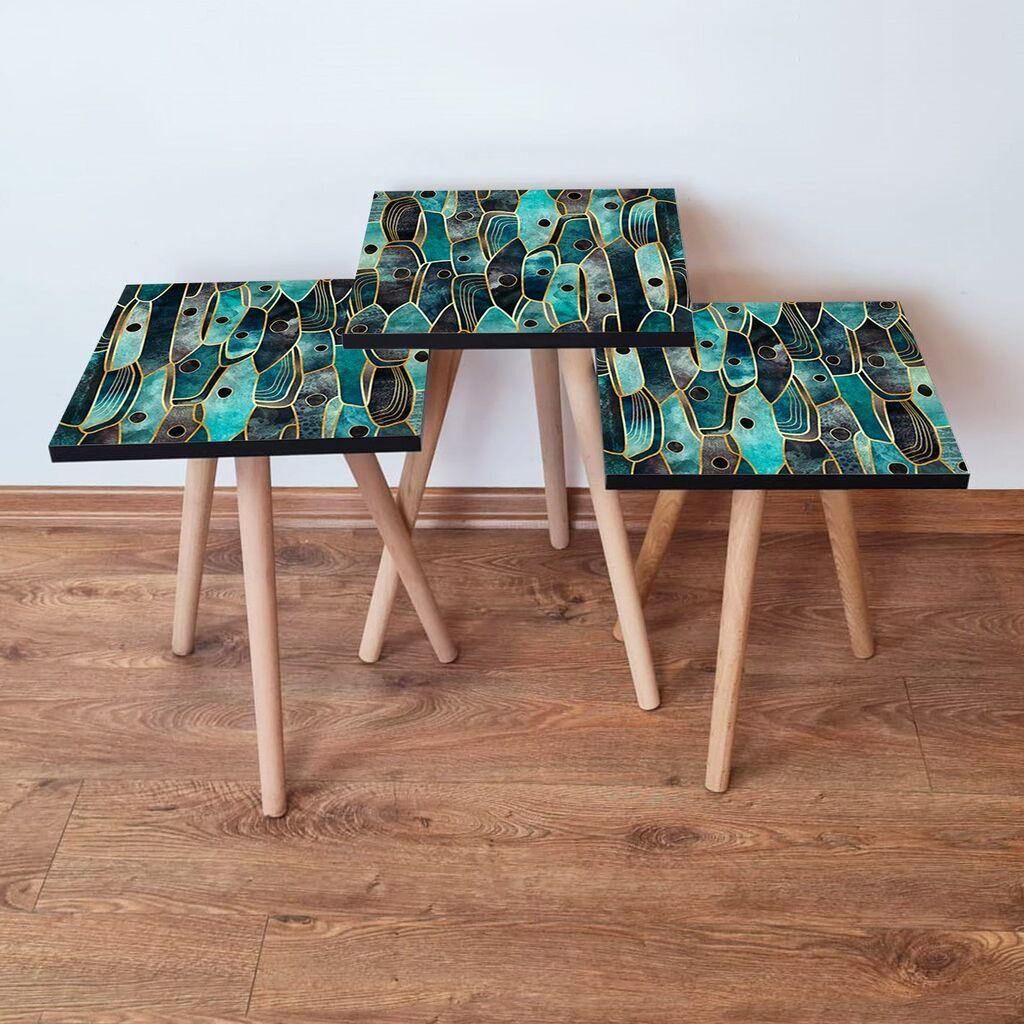 Hanah Home set stolića za kafu 3Shp387, 3 dijela, šareni