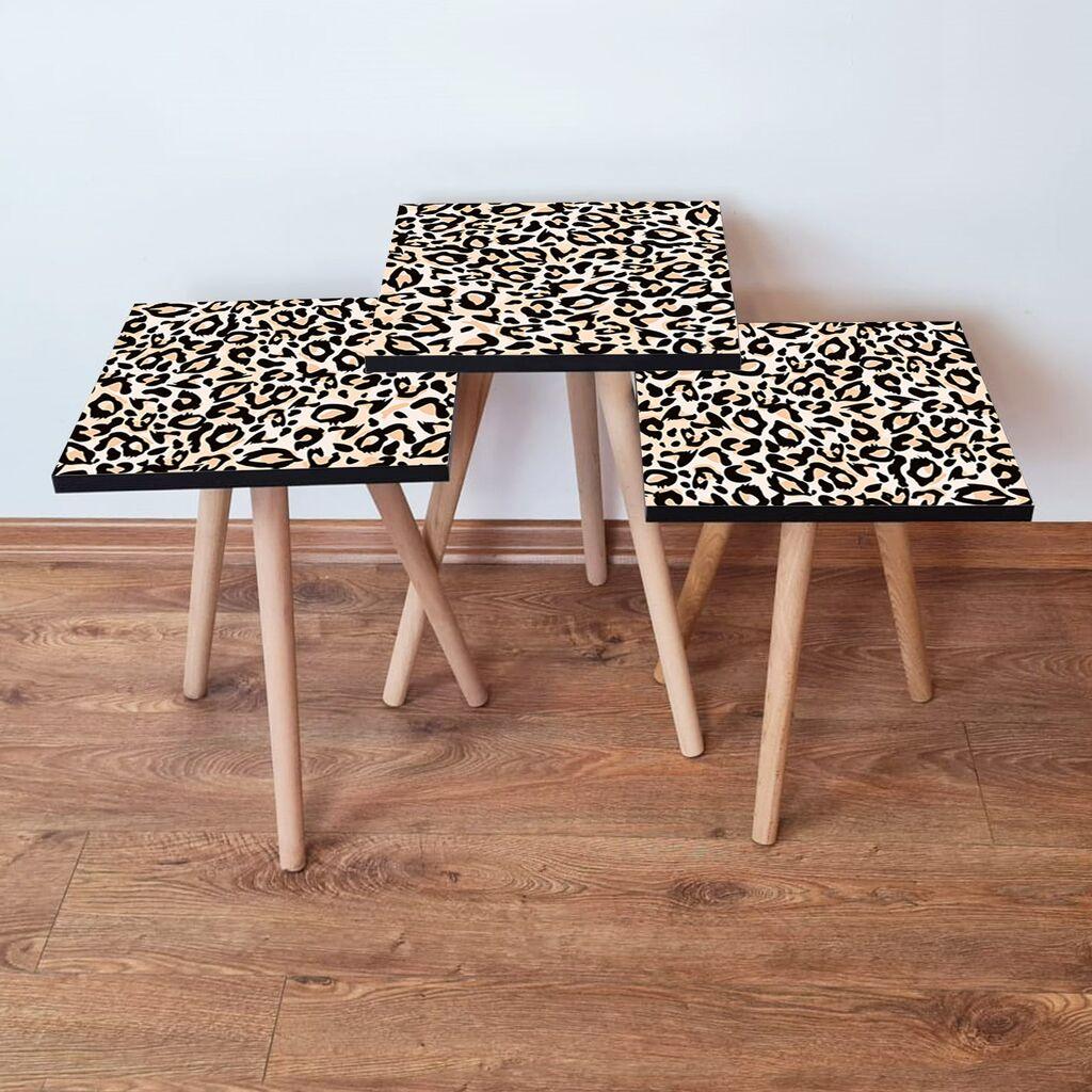 Hanah Home set stolića za kafu 3Shp152, 3 dijela, šareni