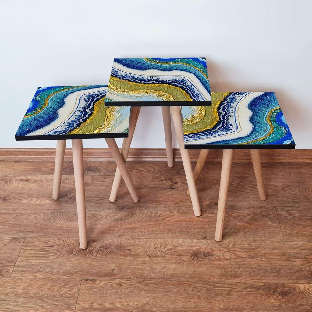 Hanah Home set stolića za kafu 3Shp71, 3 dijela, šareni