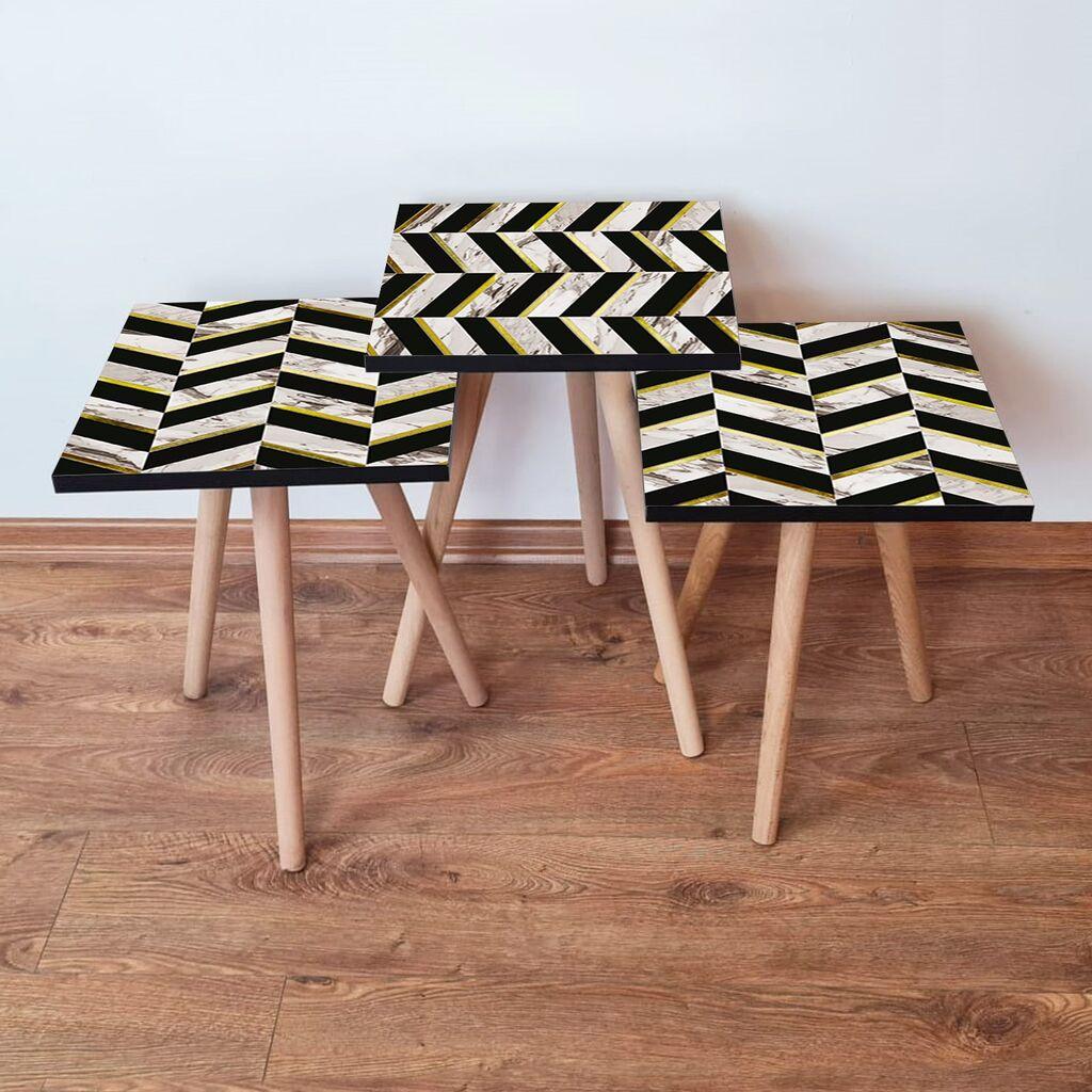 Hanah Home set stolića za kafu 3Shp132, 3 dijela, šareni