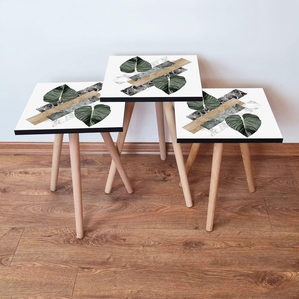 Hanah Home set stolića za kafu 3Shp385, 3 dijela, šareni