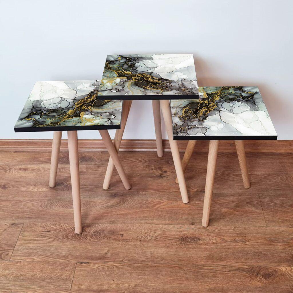 Hanah Home set stolića za kafu 3Shp233, 3 dijela, šareni