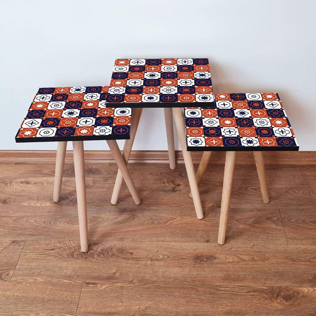 Hanah Home set stolića za kafu 3Shp394, 3 dijela, šareni