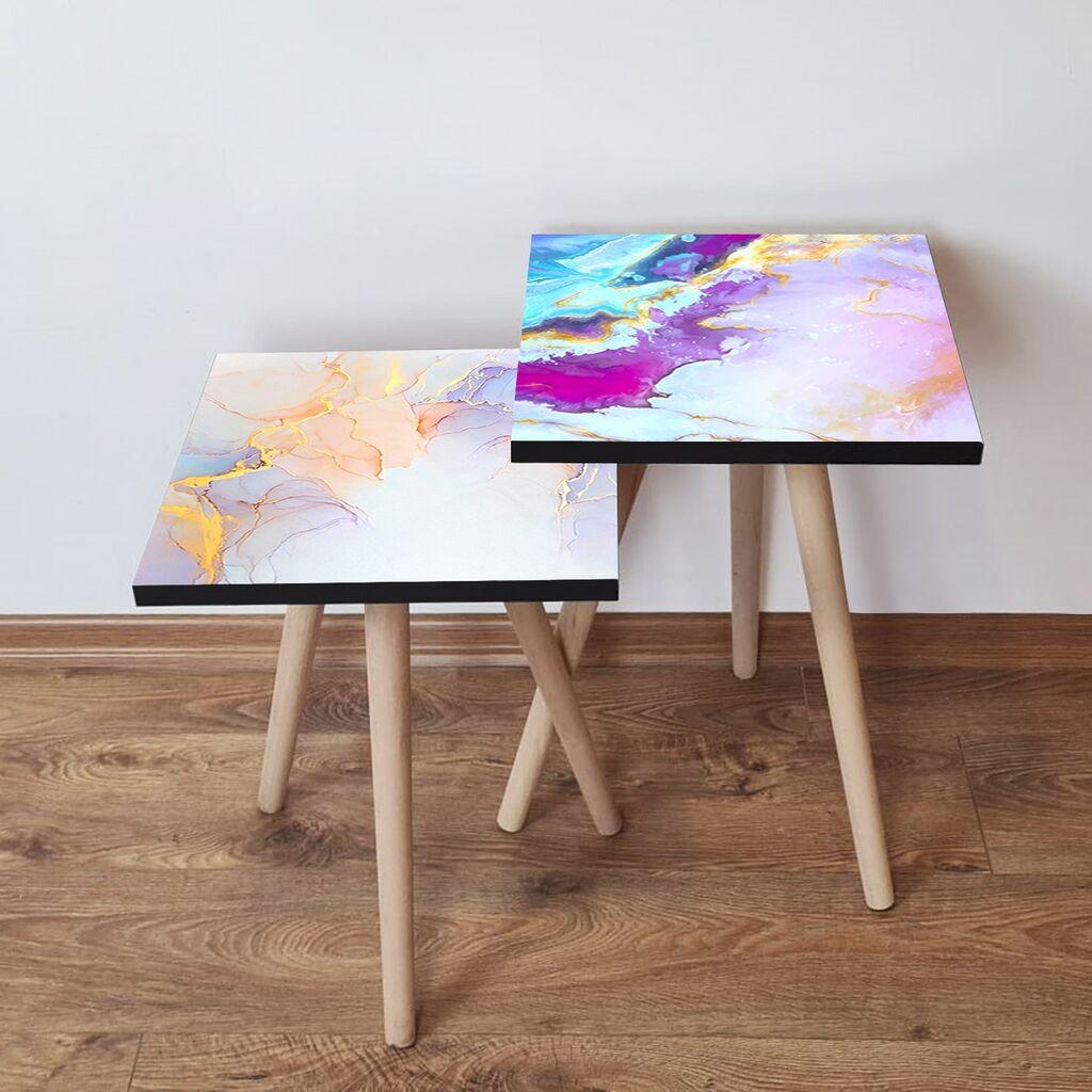 Hanah Home set stolića za kafu 2Shp290, 2 dijela, šareni