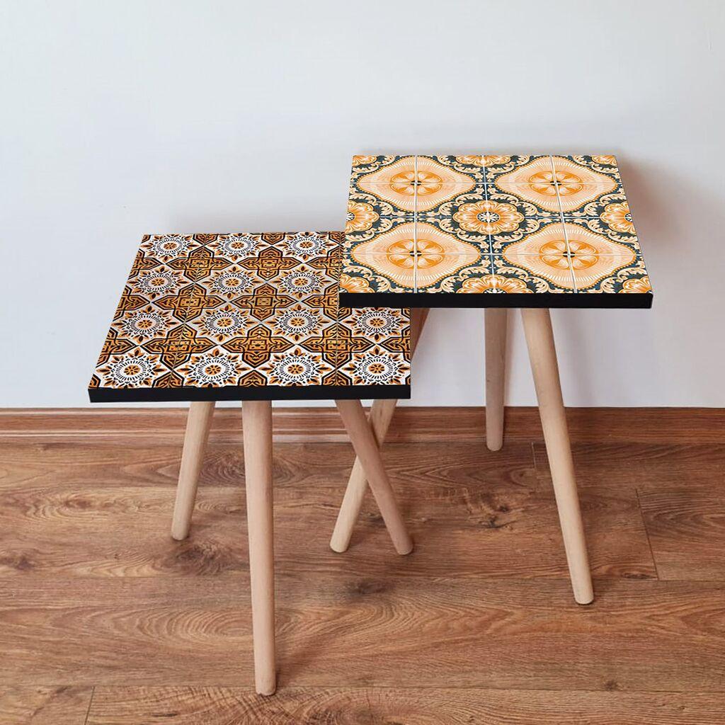 Hanah Home set stolića za kafu 2Shp293, 2 dijela, šareni