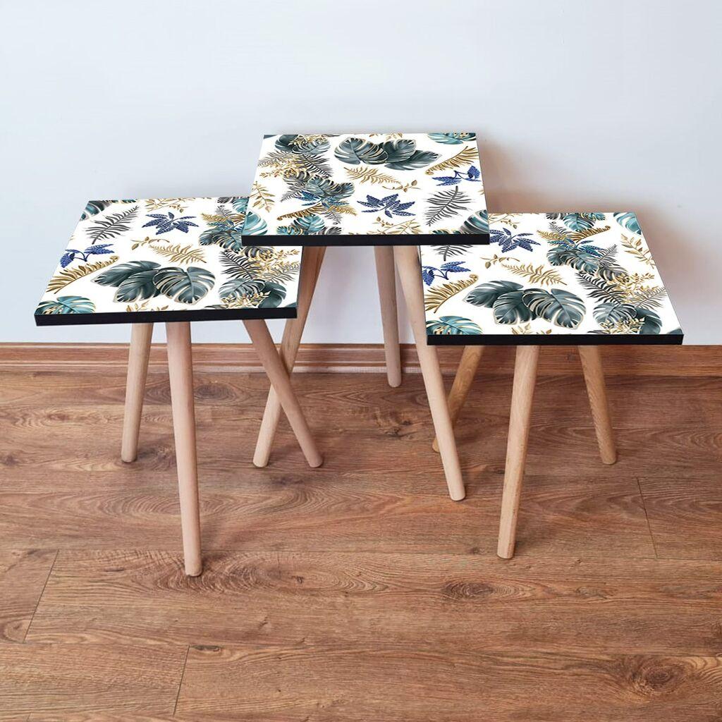 Hanah Home set stolića za kafu 3Shp217, 3 dijela, šareni