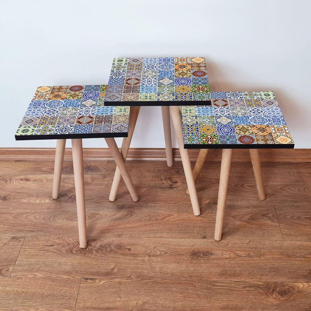 Hanah Home set stolića za kafu 3Shp59, 3 dijela, šareni