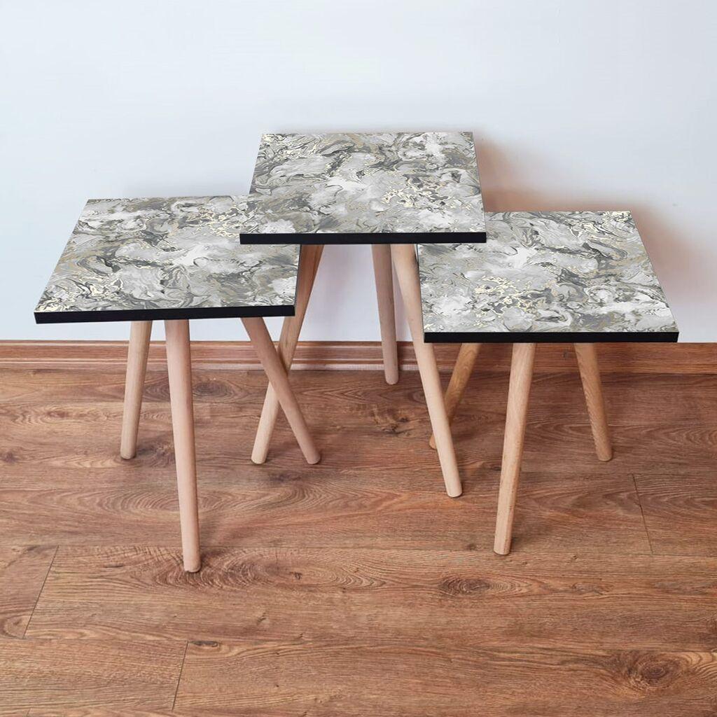 Hanah Home set stolića za kafu 3Shp133, 3 dijela, šareni