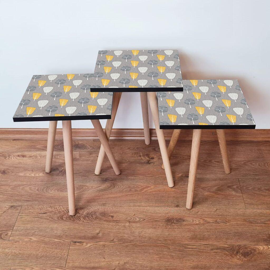 Hanah Home set stolića za kafu 3Shp186, 3 dijela, šareni