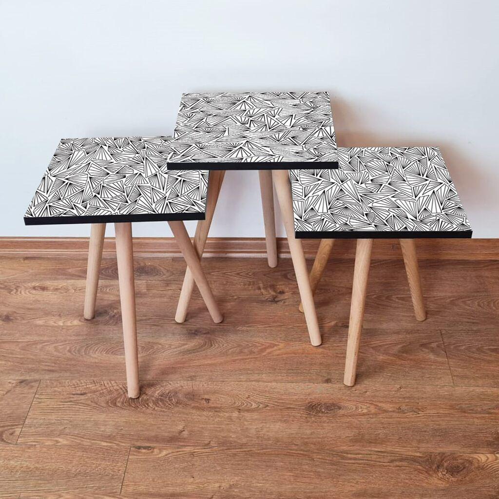 Hanah Home set stolića za kafu 3Shp229, 3 dijela, šareni