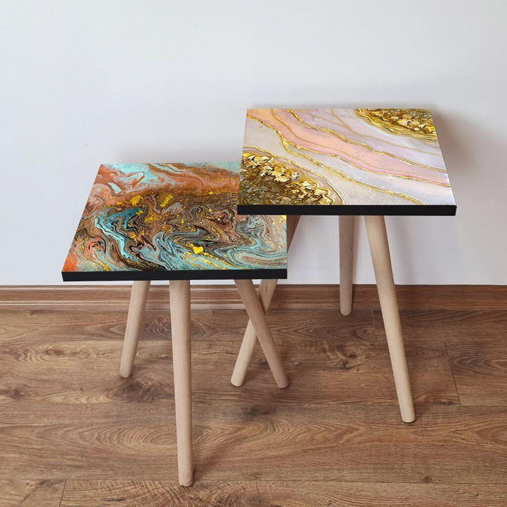 Hanah Home set stolića za kafu 2Shp273, 2 dijela, šareni