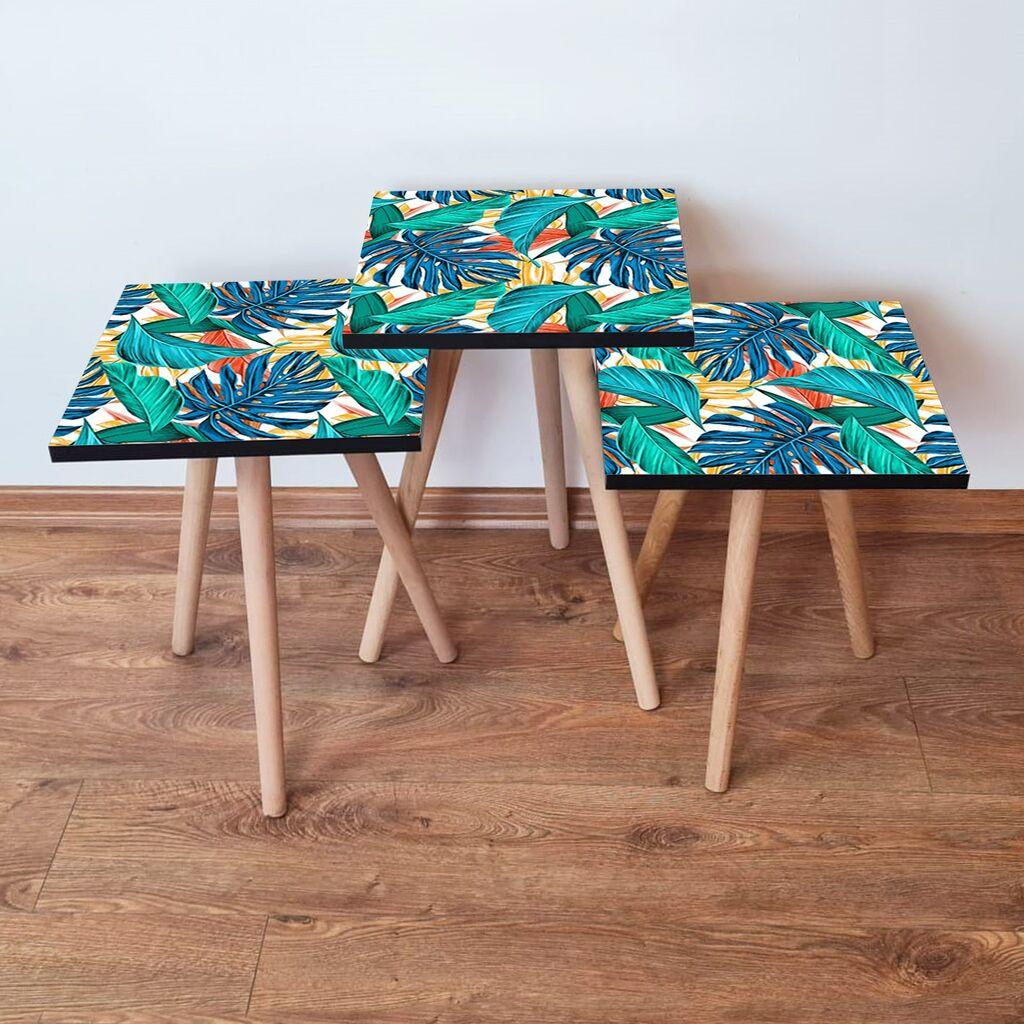 Hanah Home set stolića za kafu 3Shp252, 3 dijela, šareni