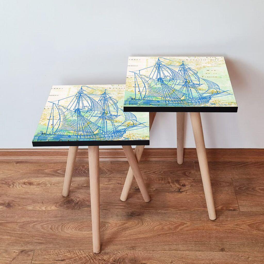 Hanah Home set stolića za kafu 2Shp441, 2 dijela, šareni