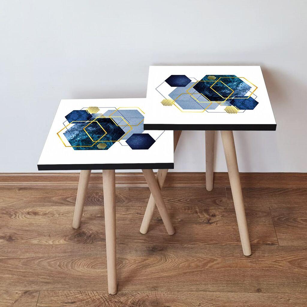 Hanah Home set stolića za kafu 2Shp430, 2 dijela, šareni