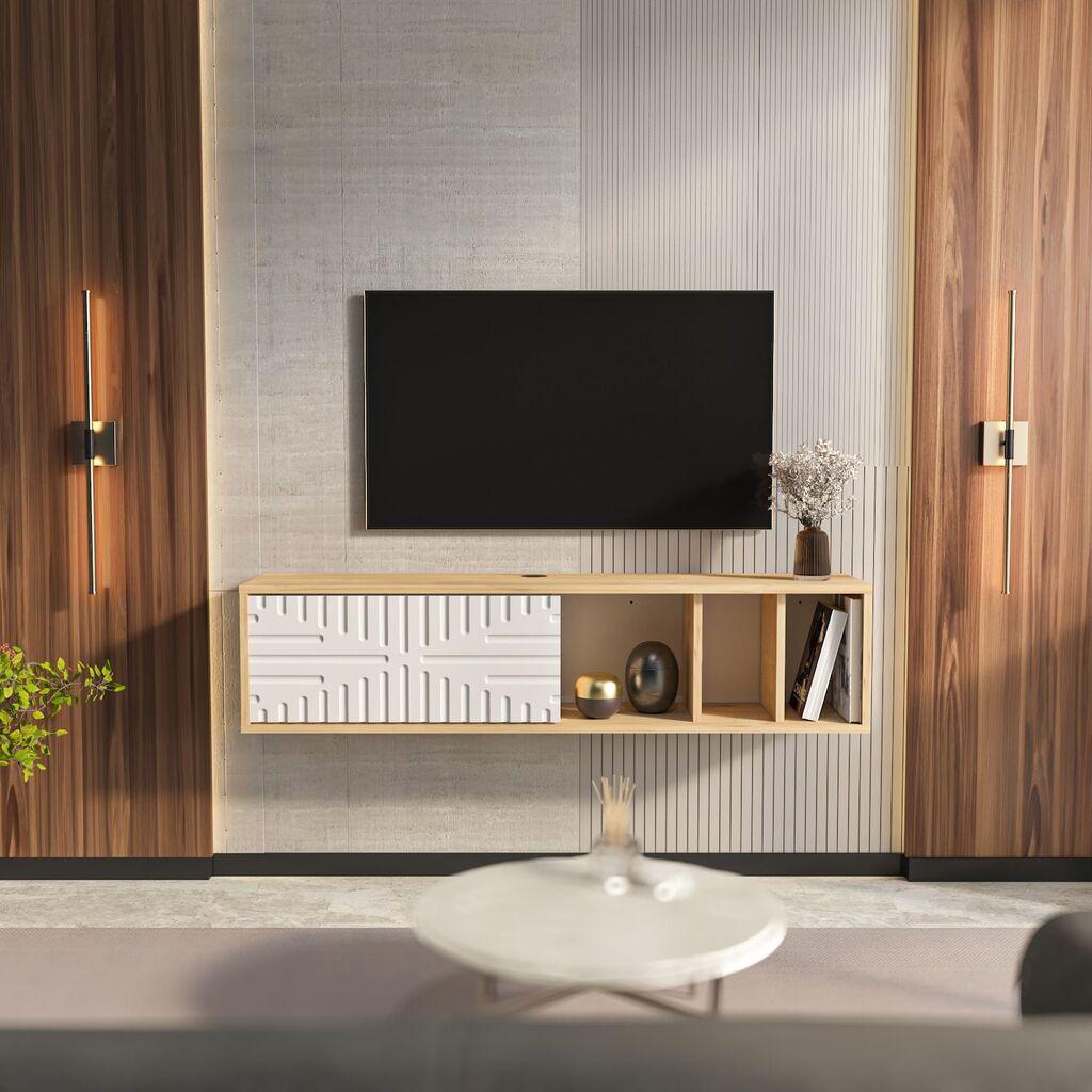 Hanah TV komoda Teo, plutajuća, 140x29,5x29,5 cm, hrast