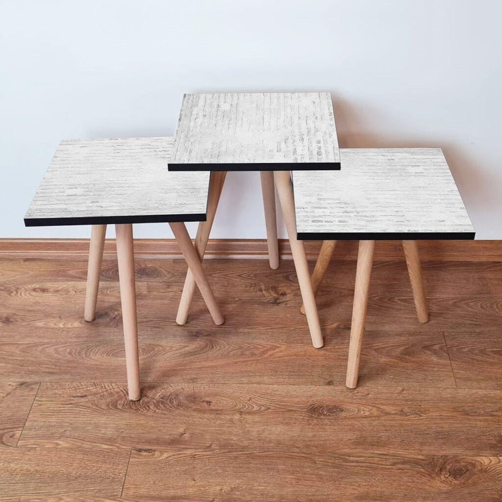 Hanah Home set stolića za kafu 3Shp68, 3 dijela, šareni