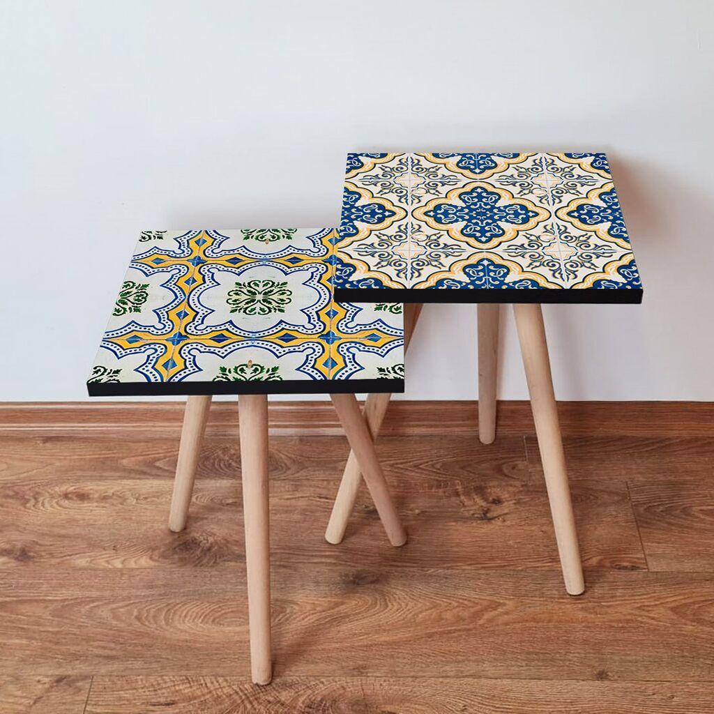 Hanah Home set stolića za kafu 2Shp296, 2 dijela, šareni