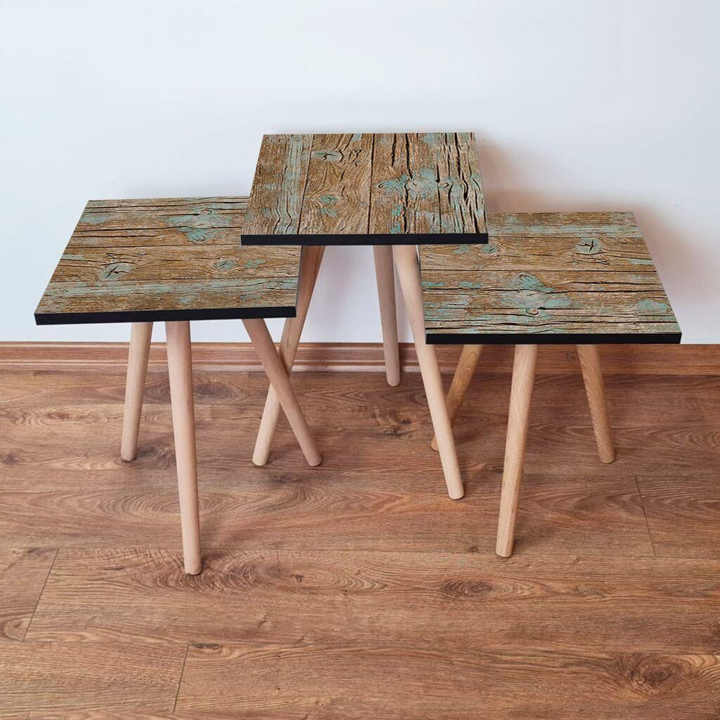 Hanah Home set stolića za kafu 3Shp124, 3 dijela, šareni