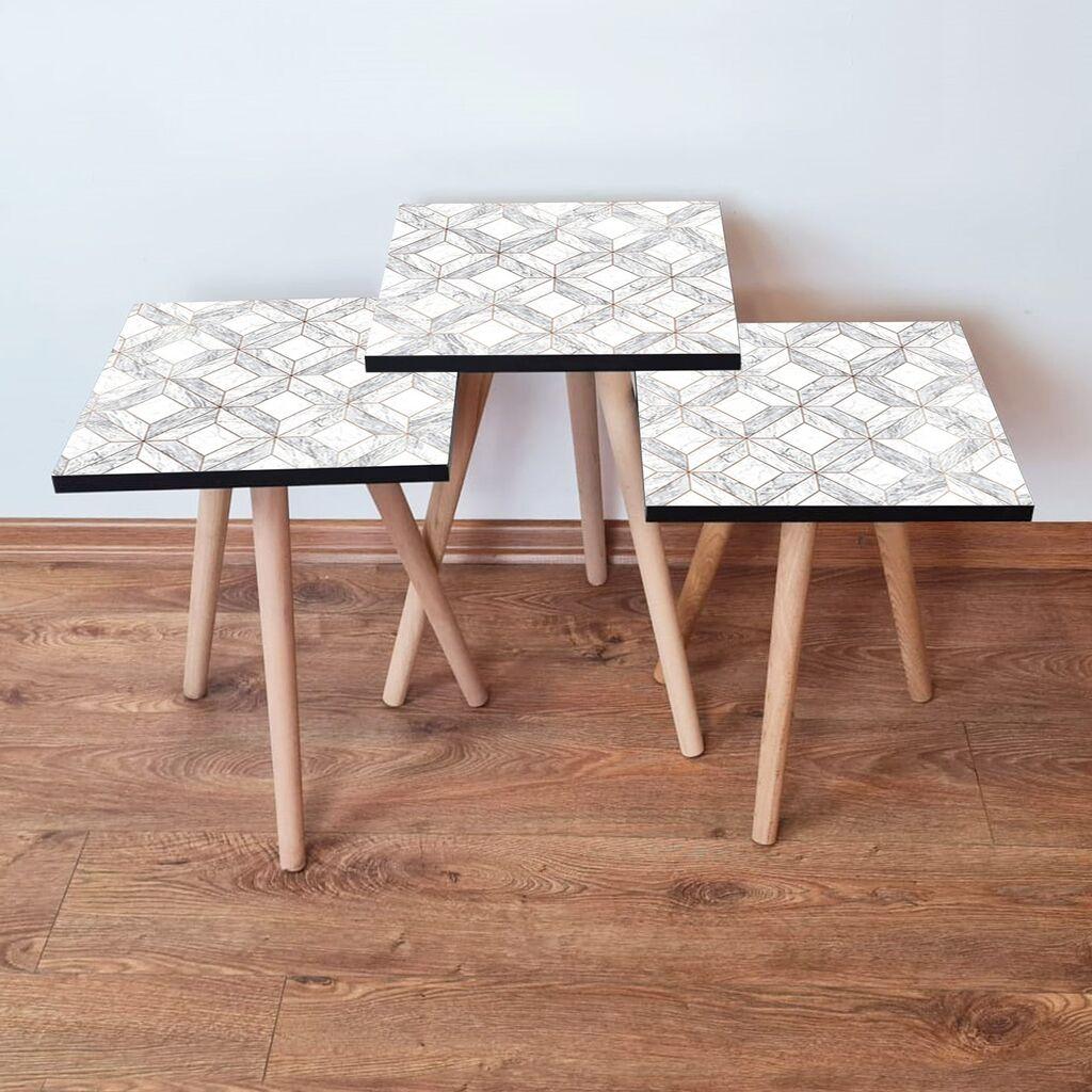 Hanah Home set stolića za kafu 3Shp319, 3 dijela, šareni