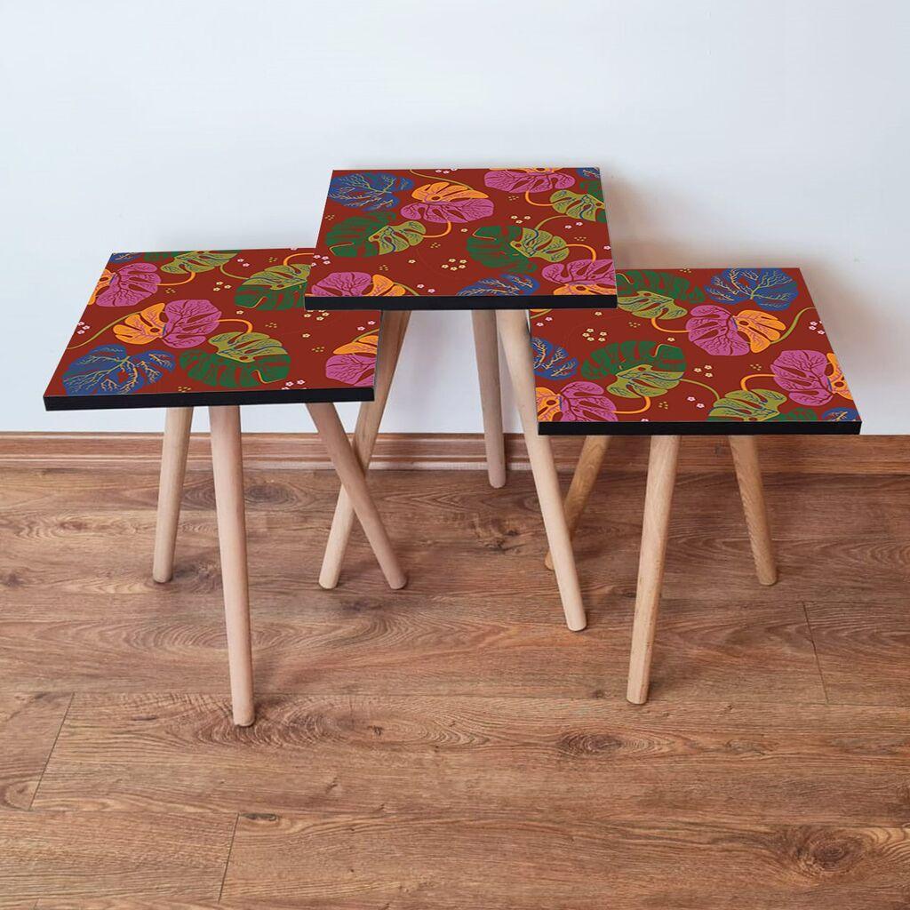 Hanah Home set stolića za kafu 3Shp140, 3 dijela, šareni