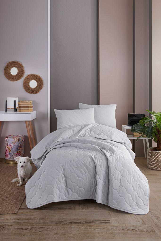 L'essentiel Maison Set prekrivač i jastučnica, jednobojni, 160x220 cm, siva