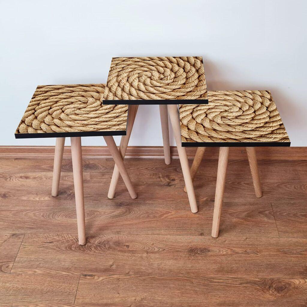 Hanah Home set stolića za kafu 3Shp374, 3 dijela, šareni