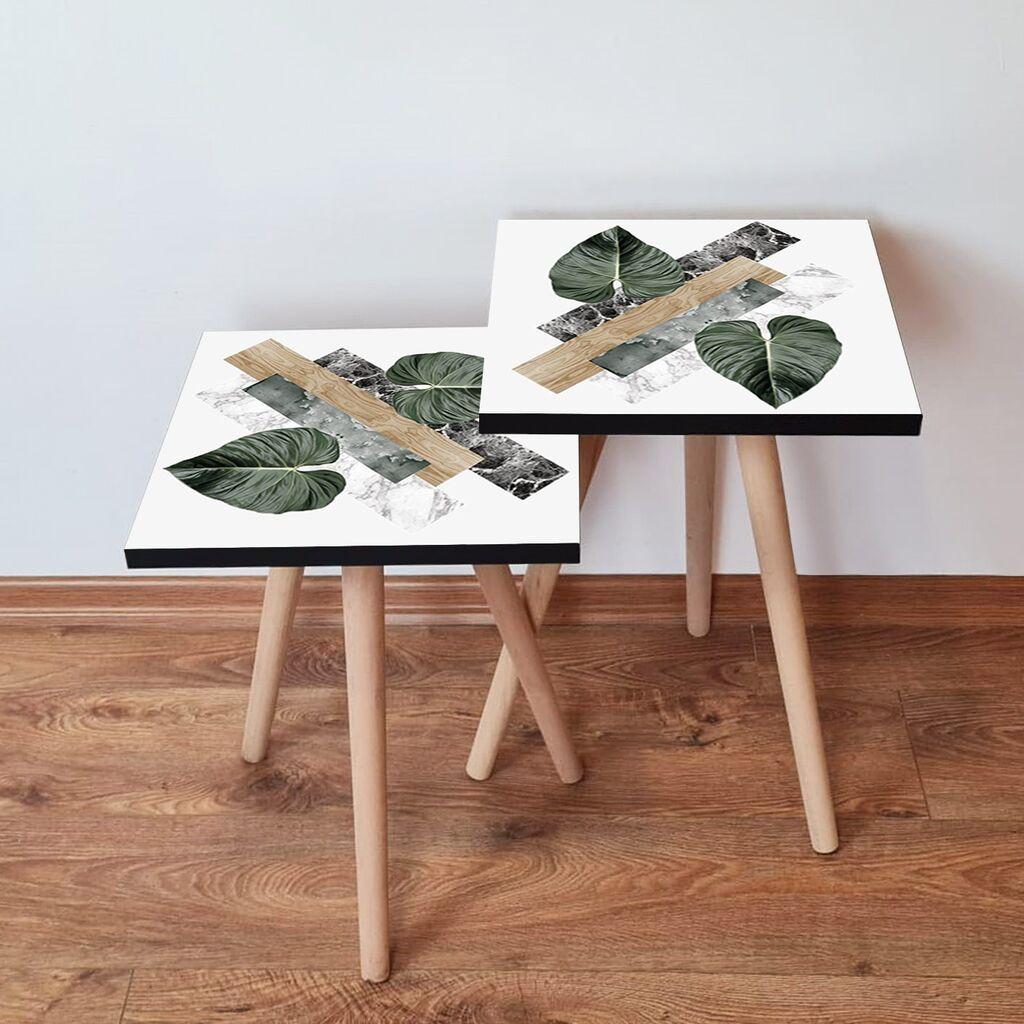 Hanah Home set stolića za kafu 2Shp366, 2 dijela, šareni