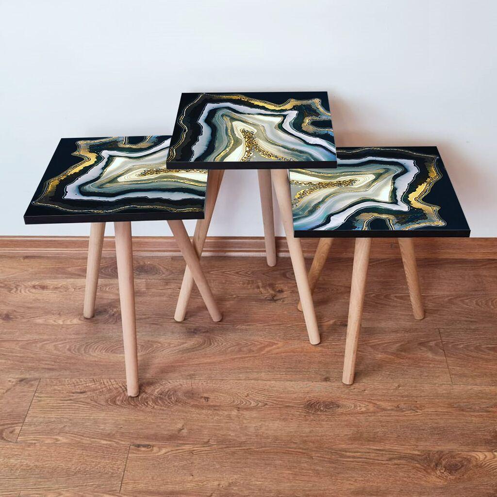 Hanah Home set stolića za kafu 3Shp286, 3 dijela, šareni