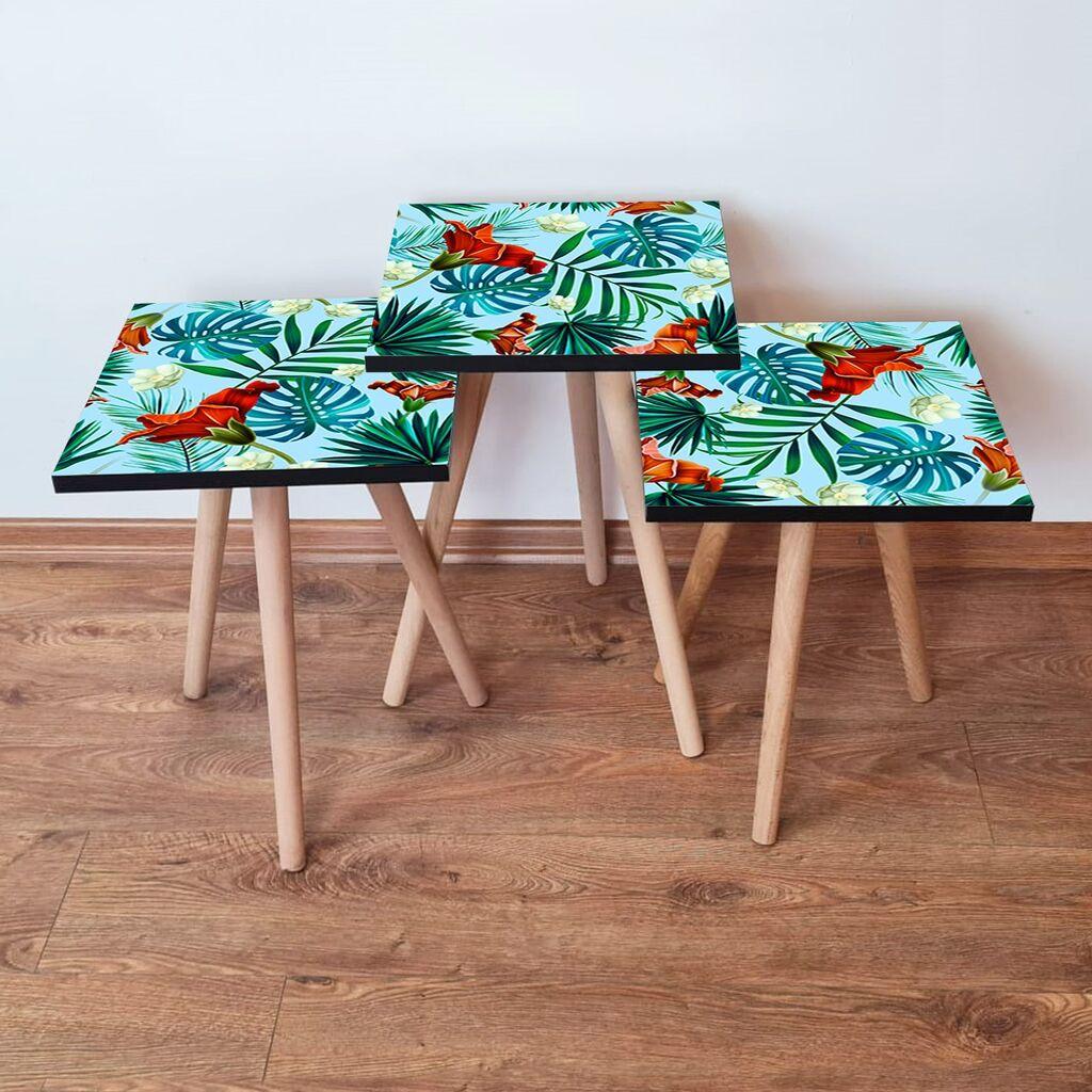 Hanah Home set stolića za kafu 3Shp199, 3 dijela, šareni