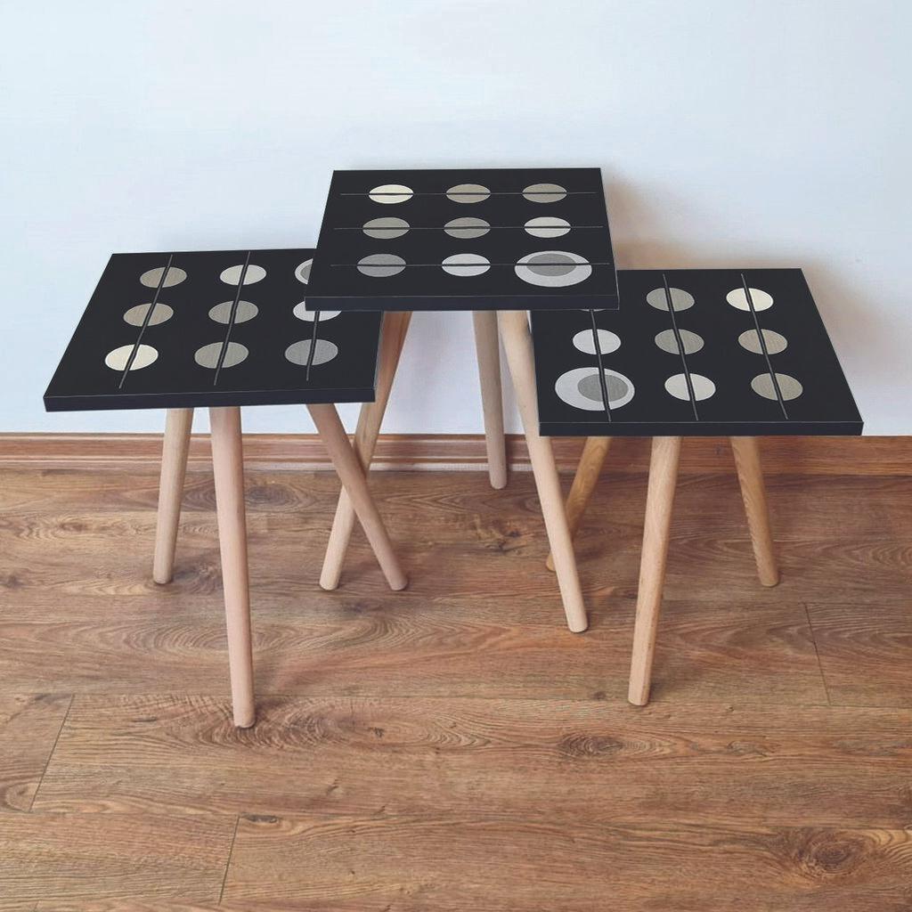 Hanah Home Set klub stolića 3Shp66, 3 dijela, Šareni