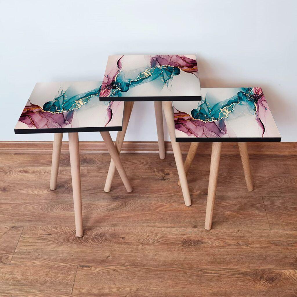 Hanah Home set stolića za kafu 3Shp230, 3 dijela, šareni